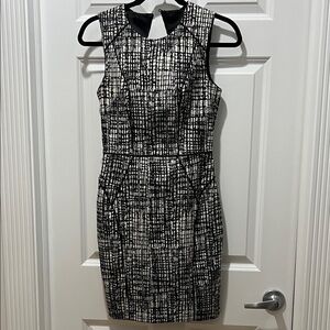 H&M Black and White Midi Dress